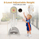 Six-in-One Kids Sports Stand with Adjustable Hoop – eight adjustable rim heights
