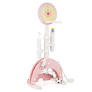 Six-in-One Kids Sports Stand with Adjustable Hoop – Pink option sports stand