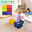 Six-Piece Butterfly Shape Kids Foam Stool Set – stacked stools after use
