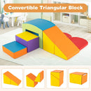 Six-Piece Foam Climbing Set with Tunnel and Folding Ramp – folding triangular ramp configurations