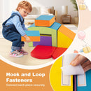 Six-Piece Foam Climbing Set with Tunnel and Folding Ramp – hook-and-loop connecting fasteners