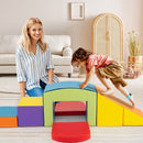 Six-Piece Foam Climbing Set with Tunnel and Folding Ramp – multicolour set with supervised play