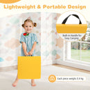 Six-Piece Kids Floor Cushion Set with Carry Handles – carrying one cushion