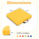 Six-Piece Kids Floor Cushion Set with Carry Handles – individual cushion dimensions