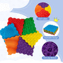 Six Piece Textured Sensory Puzzle Mat Set – stacked mats and underside