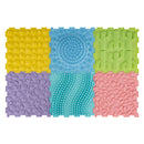 Six Piece Textured Sensory Puzzle Mat Set – six mats in Macaron colours