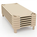 Six Stackable Daycare Cots with Removable Fabric – beige cot set