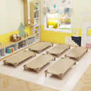 Six Stackable Daycare Cots with Removable Fabric – beige six-cot layout