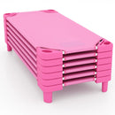 Six Stackable Daycare Cots with Removable Fabric – pink cot set