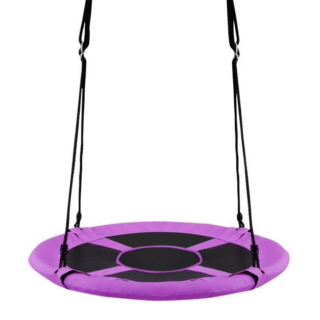 Purple 100 cm saucer swing with adjustable hanging ropes