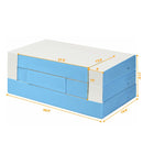 Blue and white eight-piece PU foam play sofa folded dimensions