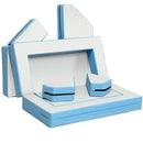 Blue and white eight-piece PU foam play sofa separated foam blocks