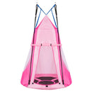 Pink saucer swing with removable tent