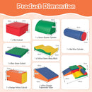 Seven-piece foam play set, Multicolour option — component dimensions