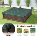 Square Sandpit with Four Corner Seats and Cover – brown sandpit with fitted cover