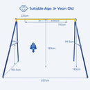 Steel A-Frame for Two Swings – Frame Only – Dimensions, age guidance and overall frame load