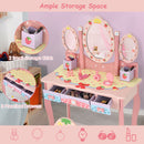 Strawberry Kids Vanity and Chair Set – Pink product view 3