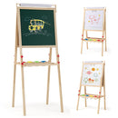 Tall Wooden Art Easel with Magnetic Boards and Paper Roll – chalkboard and whiteboard views