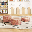 Three-Piece Tree Stump Floor Stool Set - Brown view 1