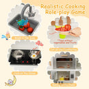 White play kitchen pretend cooking areas and rotating tap