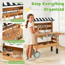 Wooden Tool Bench and Push Cart Playset, view 11