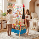 Height-Adjustable Wooden Art Easel with Paper Roll, view 1