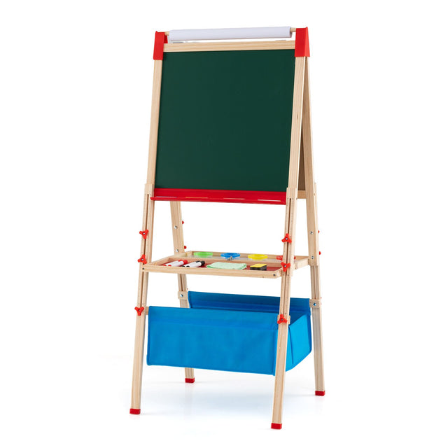 Height-Adjustable Wooden Art Easel with Paper Roll, view 6