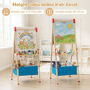 Height-Adjustable Wooden Art Easel with Paper Roll, view 9