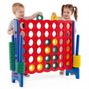 Children placing rings into the red board with blue uprights