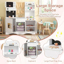White wooden play kitchen with coffee maker and toy clocks, White, view 8