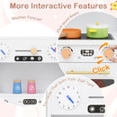 White wooden play kitchen with coffee maker and toy clocks, White, view 9