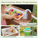 Recirculating hand pump, removable sink plug and water reservoir