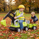 Toddler Ride-On Digger with Trailer – Green, ride-on with detachable trailer