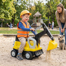 Toddler Ride-On Digger with Trailer – Yellow, outdoor ride-on and manual digging arm