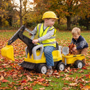 Toddler Ride-On Digger with Trailer – Yellow, ride-on with detachable trailer