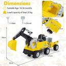 Toddler Ride-On Digger with Trailer – Yellow, dimensions, age range and maximum seat load