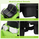 Seat, rear block and tool storage details – Green