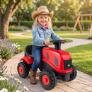 Child seated on tractor – Red
