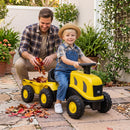 Adult supervising tractor play – Yellow