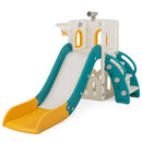 Toddler Slide and Activity Tower with Basketball Hoop – complete slide and activity tower