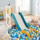 Toddler Slide and Activity Tower with Basketball Hoop – slide with decorative ball pit not included