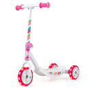 Toddler Three-Wheel Scooter with Light-Up Wheels – pink and white scooter overview