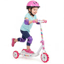 Toddler Three-Wheel Scooter with Light-Up Wheels – rider and scooter scale