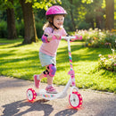Toddler Three-Wheel Scooter with Light-Up Wheels – scooter with rider outdoors