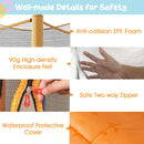Toddler Trampoline with Enclosure and Curved Legs – orange enclosure foam zipper and edge cover
