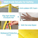 Toddler Trampoline with Enclosure and Curved Legs – yellow enclosure foam zipper and edge cover