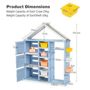 Supplier dimensions for the blue wardrobe and removable bin