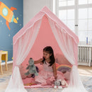 Pink mermaid play tent used for seated awake play