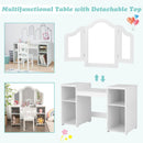 White vanity with the mirror top removed