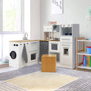 Styled playroom and storage stool in White & Natural